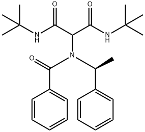 N,N'-di-tert-butyl-2-(N-(1-phenylethyl)benzamido)malonamide Struktur