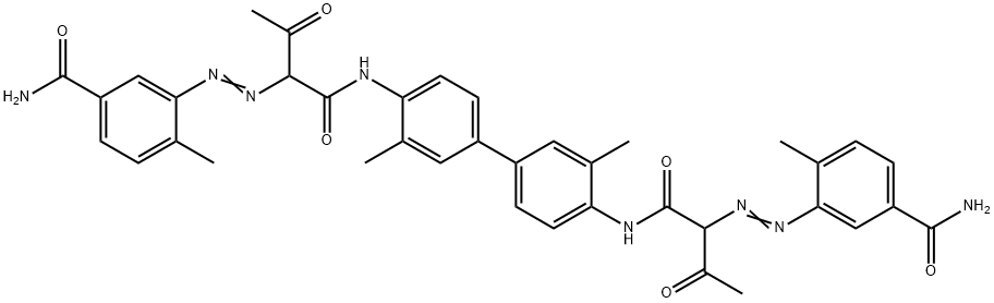 N,N'-(3,3'-Dimethyl(1,1'-biphenyl)-4,4'-diyl)bis(2-((5-carbamyl-2-methylphenyl)azo)-3-oxobutanamide) Struktur