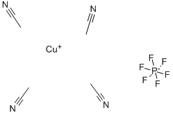 テトラキス(アセトニトリル)銅(I)ヘキサフルオロホスファート 化学構造式