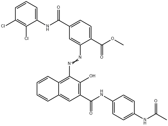 methyl 2-[[3-[[[4-(acetylamino)phenyl]amino]carbonyl]-2-hydroxy-1-naphthyl]azo]-4-[[(2,3-dichlorophenyl)amino]carbonyl]benzoate Struktur