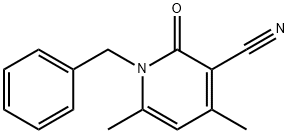 1-Benzyl-4,6-dimethyl-2-oxo-1,2-dihydropyridine-3-carbonitrile, 64488-19-3, 结构式
