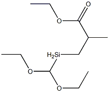 3-[ジエトキシ(メチル)シリル]-2-メチルプロピオン酸エチル 化学構造式