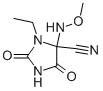 1-エチル-5-(メトキシアミノ)-5-シアノイミダゾリジン-2,4-ジオン 化学構造式