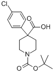 1-(TERT-ブトキシカルボニル)-4-(4-クロロフェニル)ピペリジン-4-カルボン酸 化学構造式