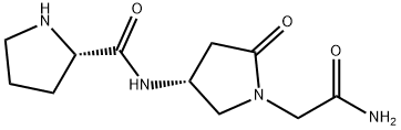 1-Pyrrolidineacetamide,2-oxo-4-[[(2S)-2-pyrrolidinylcarbonyl]amino]-,(4R)- Struktur