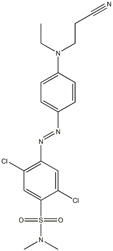 2,5-dichloro-4-[[4-[(2-cyanoethyl)ethylamino]phenyl]azo]-N,N-dimethylbenzenesulphonamide Structure