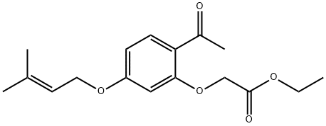 2'-Ethoxycarbonylmethoxy-4'-(3-methyl-2-butenyloxy) acetophenone Struktur