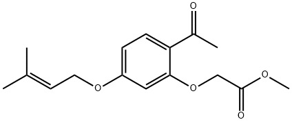 ACETIC ACID, [2-ACETYL-5-[(3-METHYL-2-BUTENYL)OXY]PHENOXY]-, METHYL ESTER Struktur