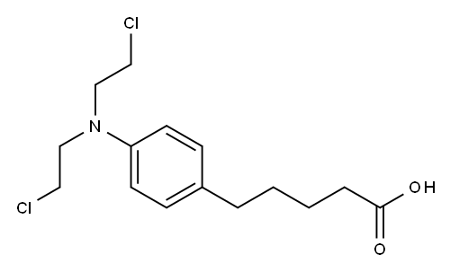5-[p-[ビス(2-クロロエチル)アミノ]フェニル]吉草酸 化学構造式