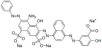 5-[[4-[[8-Amino-1-hydroxy-7-(phenylazo)-3,5-bis(sodiosulfo)-2-naphthalenyl]azo]-1-naphthalenyl]azo]-2-hydroxybenzoic acid sodium salt Structure