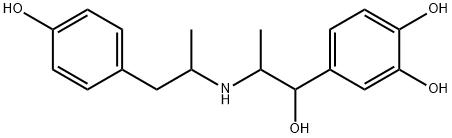 4-(1-ヒドロキシ-2-{[1-(4-ヒドロキシフェニル)プロパン-2-イル]アミノ}プロピル)ベンゼン-1,2-ジオール 化学構造式