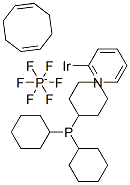 (CYCLOOCTA-1,5-DIENE) (PYRIDYL) (TRICYCLOHEXYLPHOSPHINE) IRIDIUM(I) HEXAFLUOROPHOSPHATE Struktur