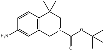 tert-butyl 7-amino-4,4-dimethyl-3,4-dihydroisoquinoline-2(1H)-carboxylate Struktur