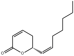 (6R)-6α-[(Z)-1-ヘプテニル]-5,6-ジヒドロ-2H-ピラン-2-オン 化学構造式