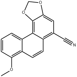 8-Methoxyphenanthro[3,4-d]-1,3-dioxole-5-carbonitrile Struktur