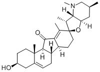 17,23β-エポキシ-3β-ヒドロキシ-28-メチルベラトラマン-11-オン 化学構造式