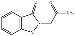 3-oxo-1,2-benzisothiazole-2(3H)-acetamide  Struktur