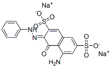 disodium (3Z)-5-amino-4-oxo-3-(phenylhydrazinylidene)naphthalene-2,7-disulfonate Struktur