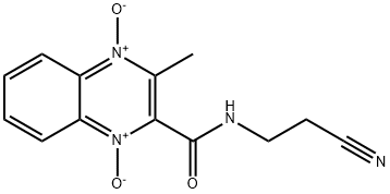 N-(2-シアノエチル)-3-メチル-2-キノキサリンカルボアミド1,4-ジオキシド 化学構造式