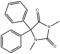 1,3-ジメチル-5,5-ジフェニルイミダゾリジン-2,4-ジオン 化学構造式