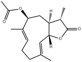 (3S,3aS,5S,6E,10E,11aS)-5-Acetoxy-3a,4,5,8,9,11a-hexahydro-3,6,10-trimethylcyclodeca[b]furan-2(3H)-one Structure