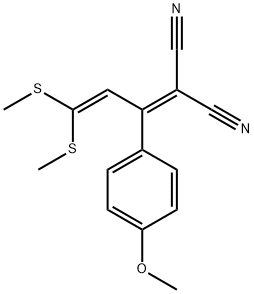 2-(4-METHOXYPHENYL)-4,4-BIS(METHYLTHIO)-1,3-BUTADIEN-1,1-DICARBONITRILE, 98 Structure