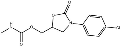 3-(4-Chlorophenyl)-5-((((methylamino)carbonyl)oxy)methyl)-2-oxazolidin one Structure