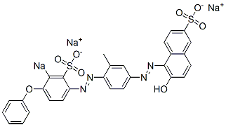 6-Hydroxy-5-[[3-methyl-4-[(4-phenoxy-3-sodiosulfophenyl)azo]phenyl]azo]naphthalene-2-sulfonic acid sodium salt Struktur