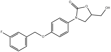 3-(4-((3-Fluorophenyl)methoxy)phenyl)-5-(hydroxymethyl)-2-oxazolidinon e Struktur