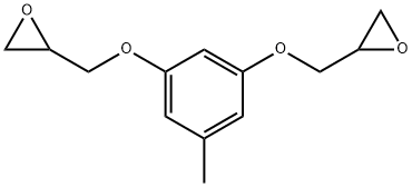 2,2'-[(5-methyl-1,3-phenylene)bis(oxymethylene)]bis-Oxirane Struktur
