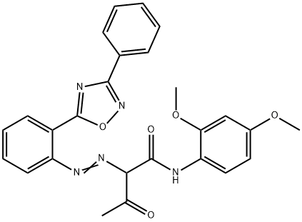 N-(2,4-dimethoxyphenyl)-3-oxo-2-[[2-(3-phenyl-1,2,4-oxadiazol-5-yl)phenyl]azo]butyramide Struktur