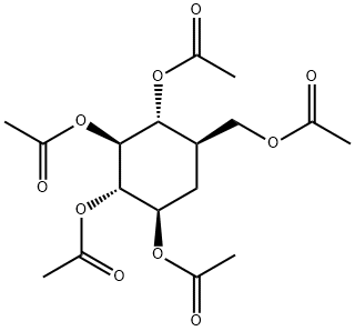1,2,3,4-tetraacetoxy-5-(acetoxymethyl)cyclohexane 化学構造式