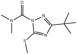 1-(Dimethylcarbamoyl)-3-tert-butyl-5-(methylthio)-1H-1,2,4-triazole Struktur