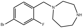 1-(4-ブロモ-2-フルオロベンジル)-1,4-ジアゼパン 化学構造式