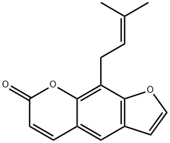9-(3-Methyl-2-butenyl)-7H-furo[3,2-g][1]benzopyran-7-one Struktur
