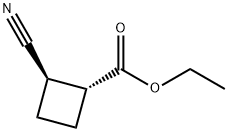 Cyclobutanecarboxylic acid, 2-cyano-, ethyl ester, trans- (9CI) Structure