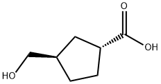 Cyclopentanecarboxylic acid, 3-(hydroxymethyl)-, (1R-trans)- (9CI) Struktur