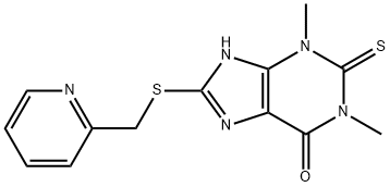 8-[(2-Pyridylmethyl)thio]-1,3-dimethyl-3,7-dihydro-2-thioxo-1H-purin-6-one|