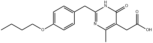 2-(4-Butoxybenzyl)-6-hydroxy-4-methyl-5-pyrimidineacetic acid Struktur