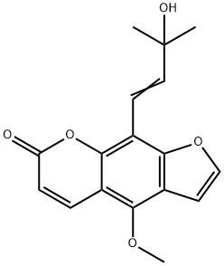 4-メトキシ-9-(3-メチル-3-ヒドロキシ-1-ブテニル)-7H-フロ[3,2-g][1]ベンゾピラン-7-オン 化学構造式