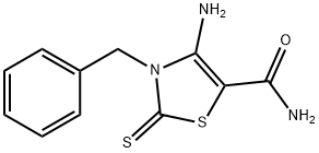 4-アミノ-5-カルバミル-3-ベンジルチアゾール-2(3H)-チオン 化学構造式