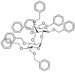 Benzyl 2-O-(2,3,4,6-tetra-O-benzyl-α-D-glucopyranosyl)- 3,4,6-tri-O-benzyl-β-D-galactopyranoside Structure