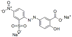 2-羟基-5-[(4-硝基-2-磺基苯基)偶氮]苯甲酸二钠盐,6470-97-9,结构式