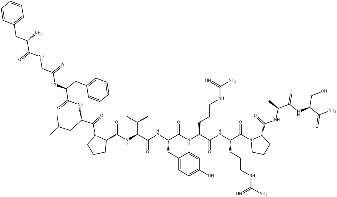 PHE-GLY-PHE-LEU-PRO-ILE-TYR-ARG-ARG-PRO-ALA-SER-NH2 结构式