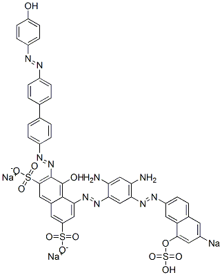 5-[[2,4-Diamino-5-[(8-hydroxy-6-sodiosulfo-2-naphthalenyl)azo]phenyl]azo]-4-hydroxy-3-[[4'-[(4-hydroxyphenyl)azo][1,1'-biphenyl]-4-yl]azo]naphthalene-2,7-disulfonic acid disodium salt Structure