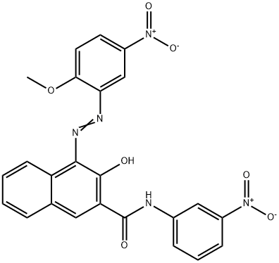 3-ヒドロキシ-4-[(2-メトキシ-5-ニトロフェニル)アゾ]-N-(3-ニトロフェニル)-2-ナフタレンカルボアミド 化学構造式