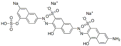 6-Amino-1,5'-dihydroxy-6'-[(5-hydroxy-7-sodiosulfo-2-naphthalenyl)azo][2,2'-azobisnaphthalene]-3,7'-disulfonic acid disodium salt Struktur