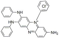 7-アミノ-5-フェニル-2,3-ビス(フェニルアミノ)フェナジン-5-イウム・クロリド 化学構造式