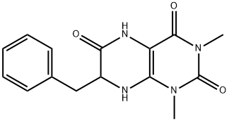 2,4,6(3H)-Pteridinetrione,  1,5,7,8-tetrahydro-1,3-dimethyl-7-(phenylmethyl)- Struktur