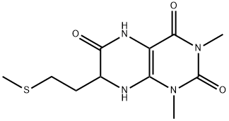 2,4,6(3H)-Pteridinetrione,  1,5,7,8-tetrahydro-1,3-dimethyl-7-[2-(methylthio)ethyl]- Structure